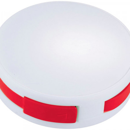 USB Hub Round, на 4 порта, белый-красный