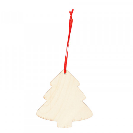 Деревянное новогоднее украшение JINGLE, елка, натуральный