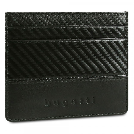 Портмоне для кредитных карт BUGATTI КОМЕТА | COMET, с защитой данных RFID, черное, натуральная воловья кожа, 10,2х0,2х8,2 см