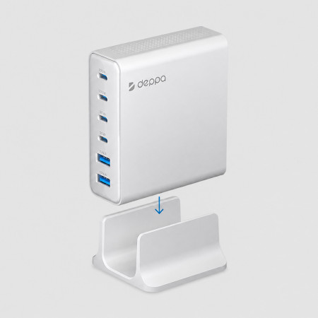 Зарядная станция 4xUSB Type-C, 2xUSB, PD, QC, 160Вт, белый, Deppa