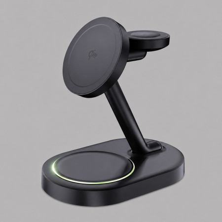 Беспроводная зарядная станция 3 в 1 MagSafe QI2 NEO Galaxy, черная, Deppa